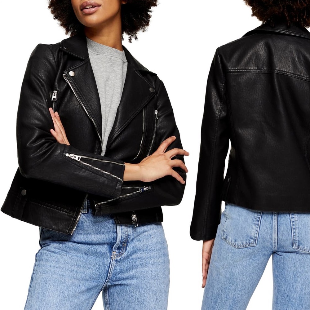 TopShop Faux Leather Biker Jacket